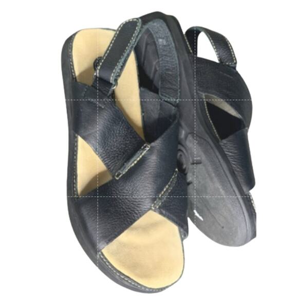 Rockport Ladies Crisscross Strappy Flat Comfort Sandals Leather Black Size 6 - Picture 6 of 8